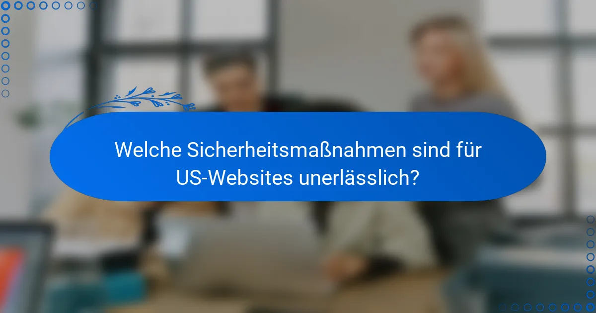 Welche Sicherheitsmaßnahmen sind für US-Websites unerlässlich?