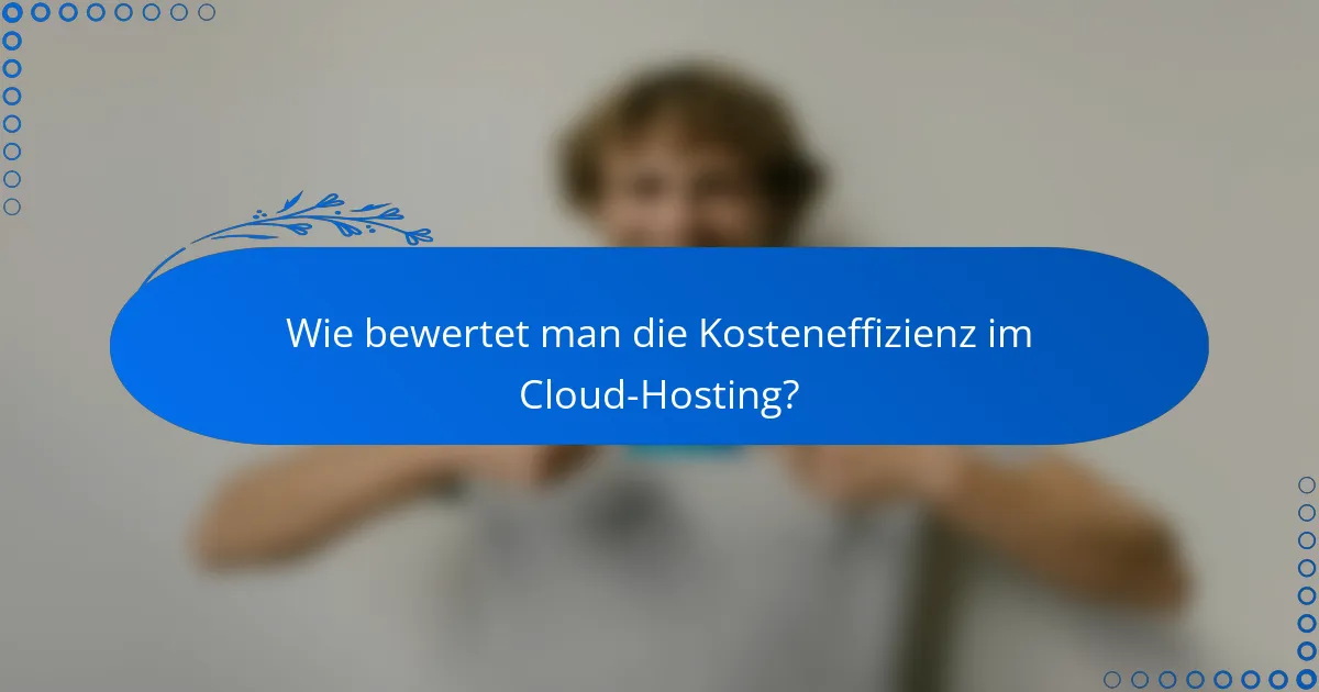Wie bewertet man die Kosteneffizienz im Cloud-Hosting?