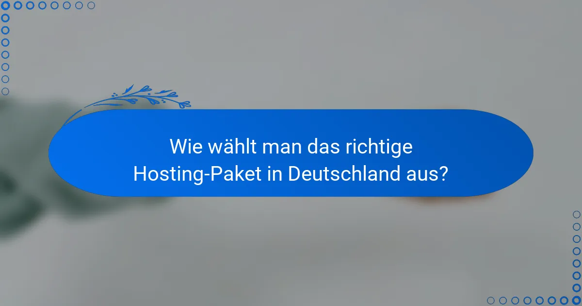 Wie wählt man das richtige Hosting-Paket in Deutschland aus?